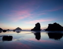 Strand Felsen Meer Sonnenuntergang Küste