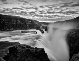 Wasserfall Fels Fluss Berg Gischt