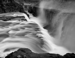 Wasserfall Fels Fluss Gischt