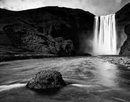 Wasserfall Fluss Stein Fels Berg Gischt