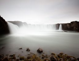 Wasserfall Gischt Fels Fluss