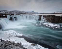 Fluss Goðafoss Wasserfall Island