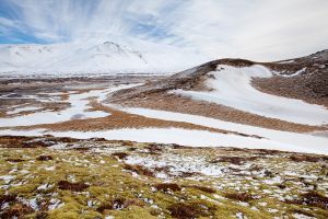Himmel Wolken Moose Flechten Schnee Berg