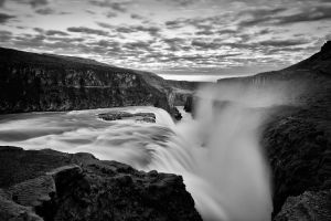 Wasserfall Fels Fluss Berg Gischt
