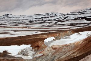 Berg Schnee Thermalgebiet