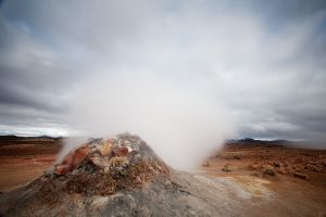 Vulkan Thermalgebiet Qualm Rauch Dampf Stein