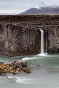Wasserfall Gischt Fels Fluss Berg
