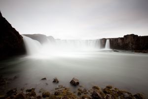 Wasserfall Gischt Fels Fluss