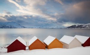 Haus Küste Winter Hütte