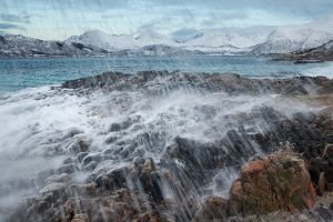 Winter Strand Meer Fels Küste