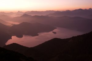 Walchensee Berg Grat Sonnenaufgang