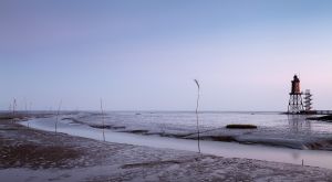 Leuchtturm Wahrzeichen Wattenmeer Nordsee Priel Fahrrinne